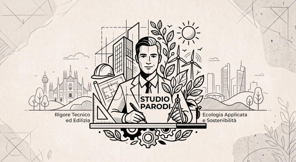 Studio Tecnico Parodi, ingegneria ed edilizia a Milano - illustrazione skyline con Duomo
